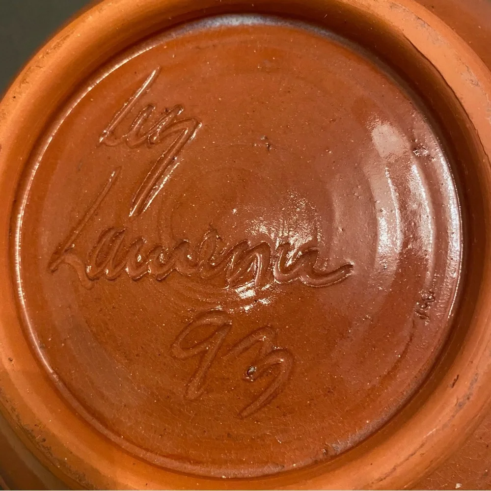 LIZ LAWRENCE STUDIO ART POTTERY TERRACOTTA BOWL HAND MADE MOUNTAIN PORCH HOME